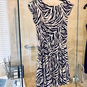 Alice and Olivia Zebra Print Silk Dress NWT